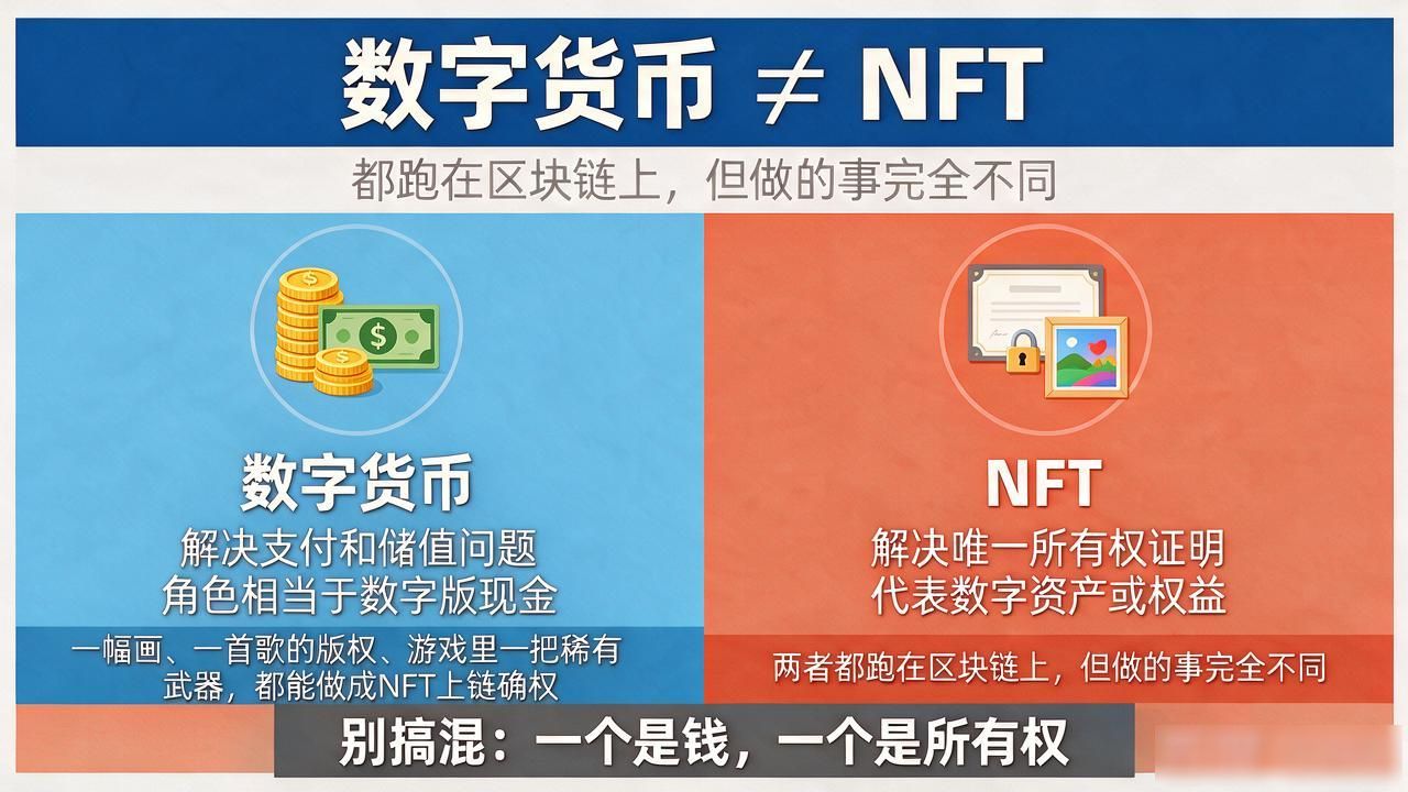 刚入坑就问NFT全称是什么？它跟数字货币根本不是一回事，别搞混
