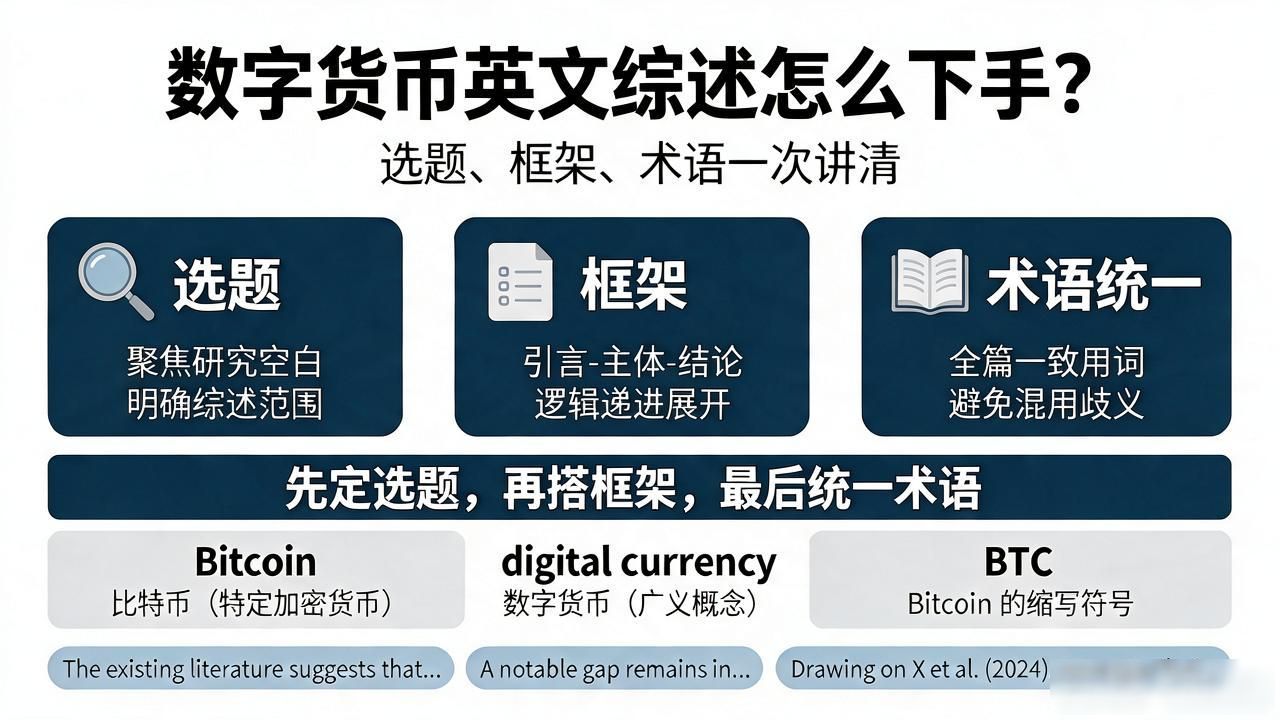 数字货币英文综述怎么下手？选题、框架、术语一次讲清