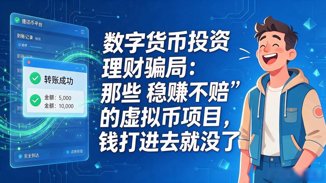 数字货币投资理财骗局：那些"稳赚不赔"的虚拟币项目，钱打进去就没了