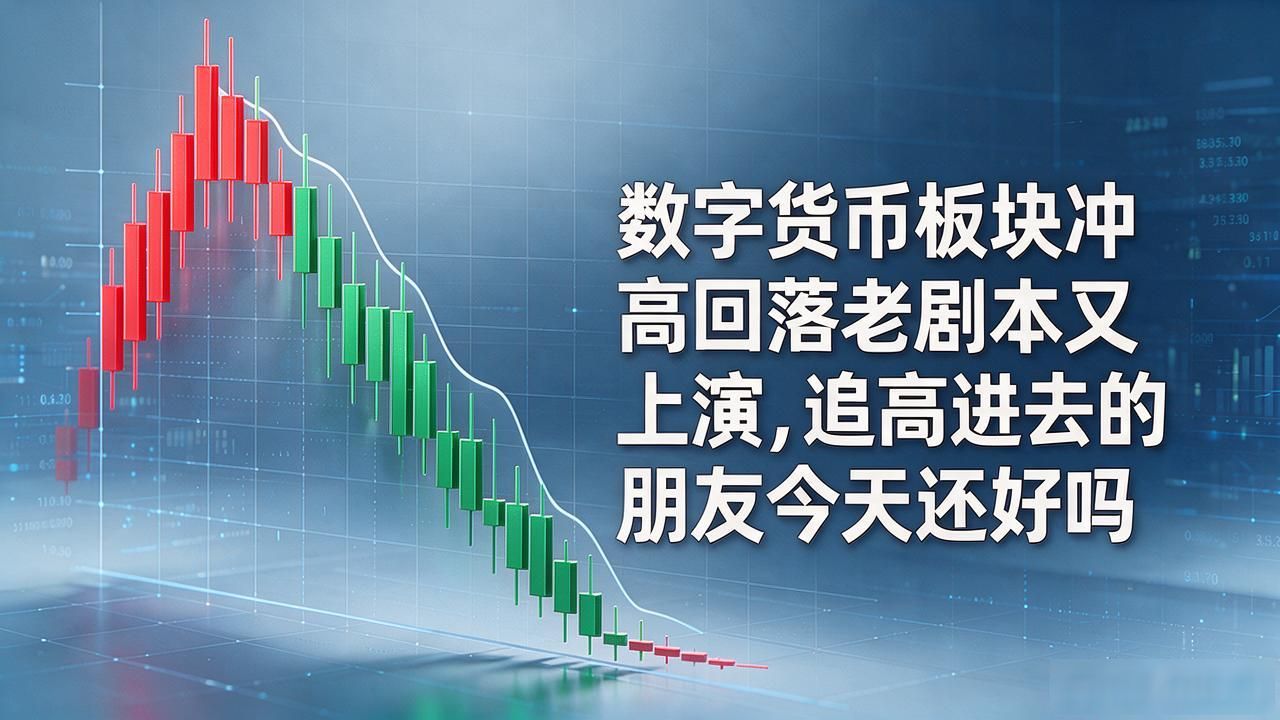 数字货币板块冲高回落老剧本又上演，追高进去的朋友今天还好吗