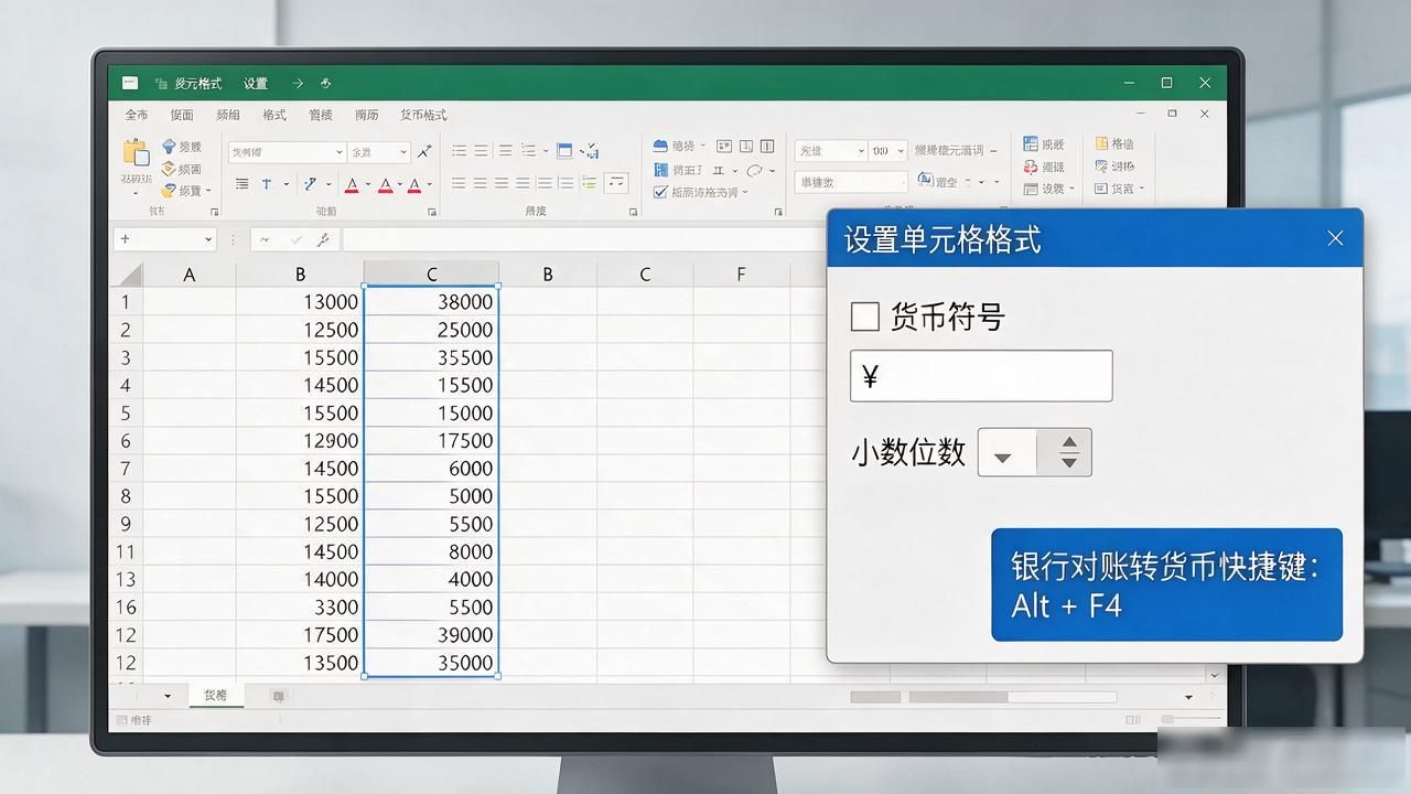 Excel数字转换成货币快捷键怎么按？记住这几个组合键就够了