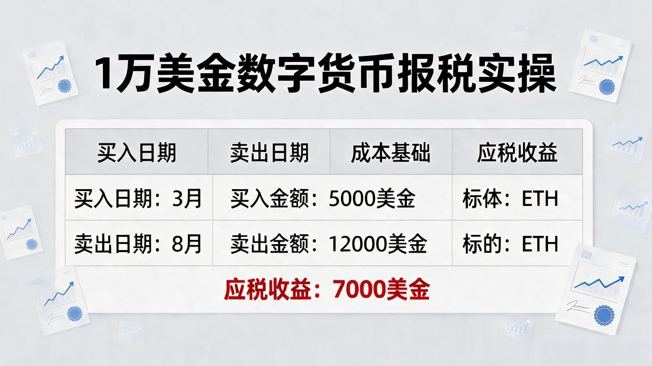 1万美金数字货币报税实操：金额怎么填、税交多少、哪些坑别踩