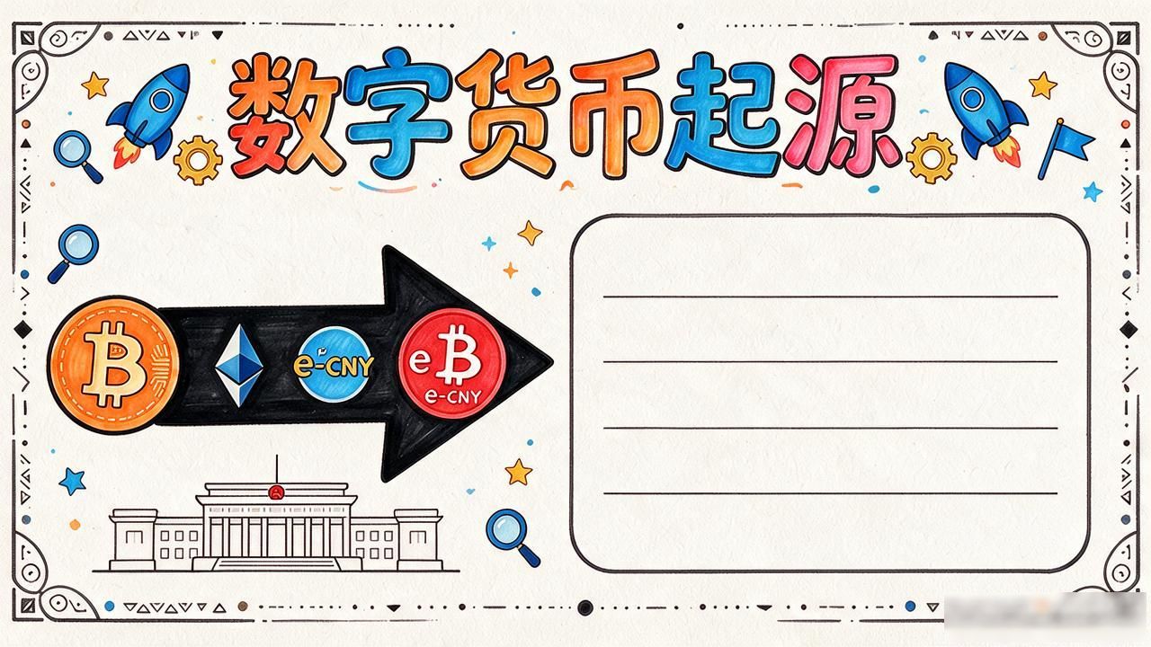 数字货币起源手抄报怎么写，素材内容和排版框架全给你理好了