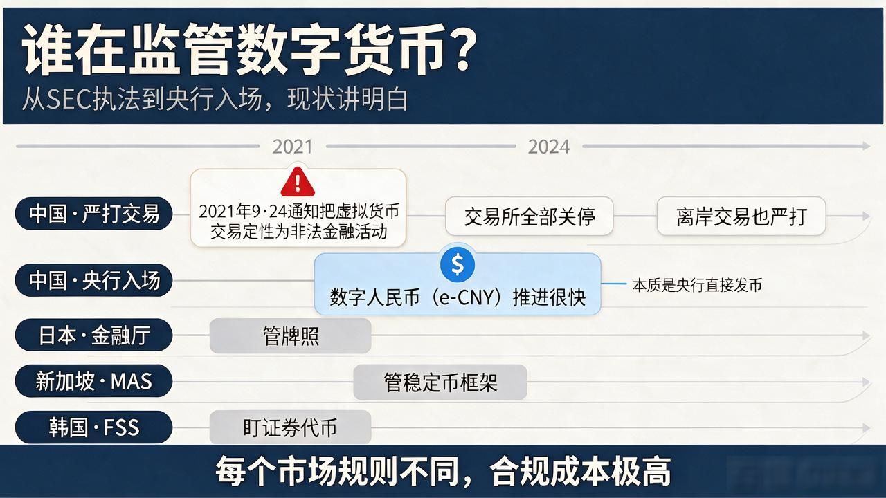 谁在监管数字货币？从SEC执法到央行入场，现状讲明白